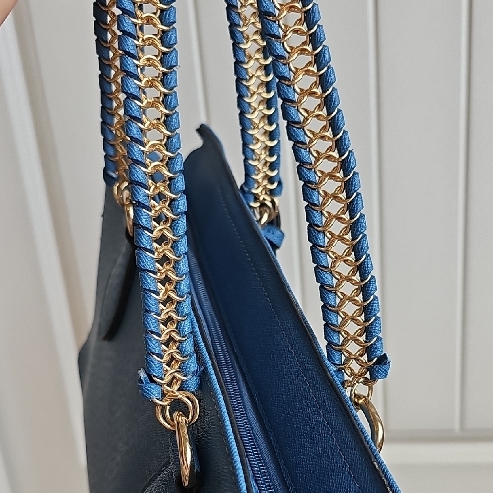 NWT Versace 19v69 Italia Electric Blue Satchel Bag With Crossbody Strap - Picture 9 of 12